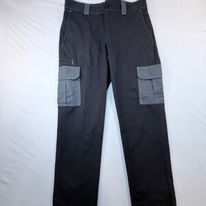 Dickies FLEX Slim Straight Cargo Work Pants Black Gray Utility Mens 33x32